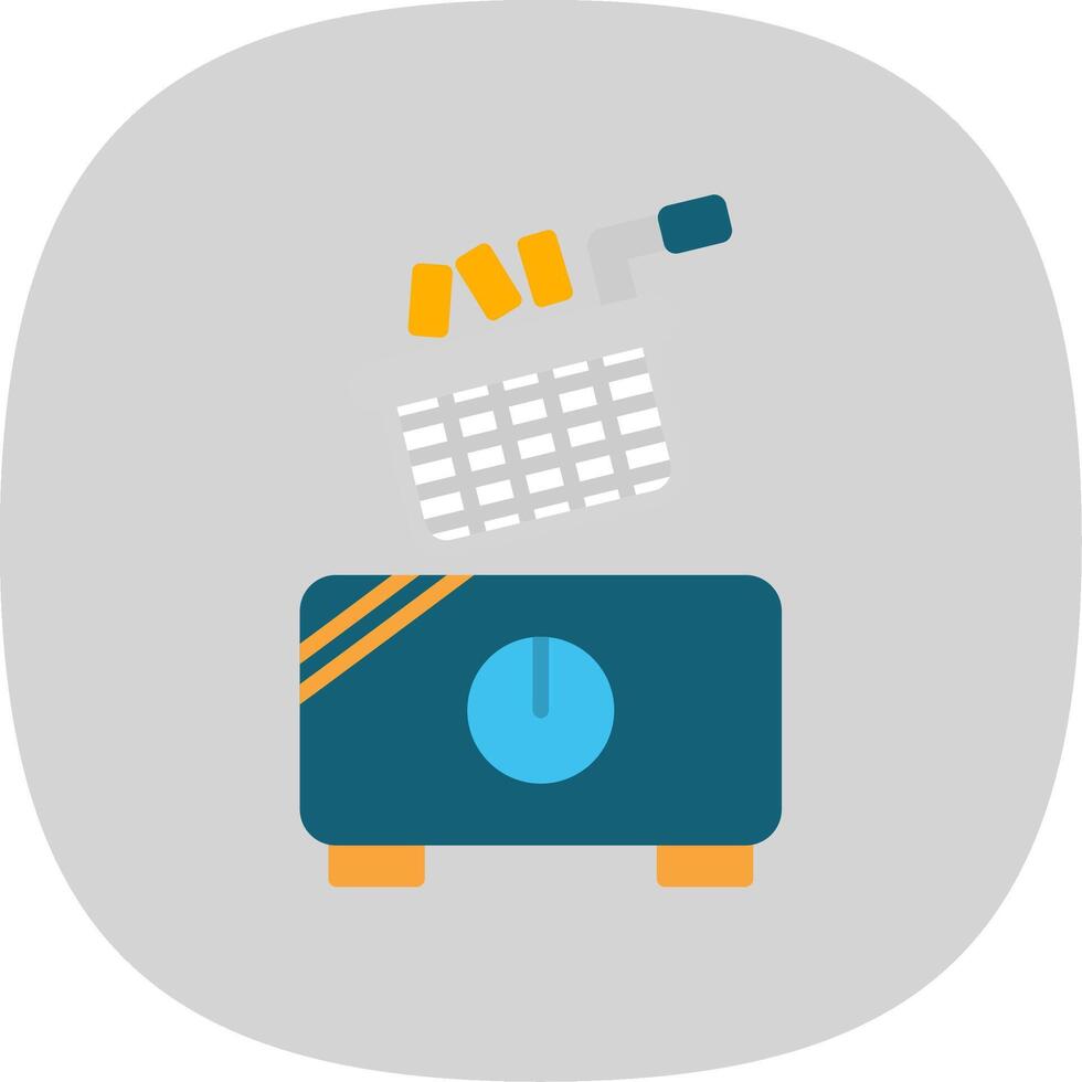 Electric Fryer Flat Curve Icon Design vector