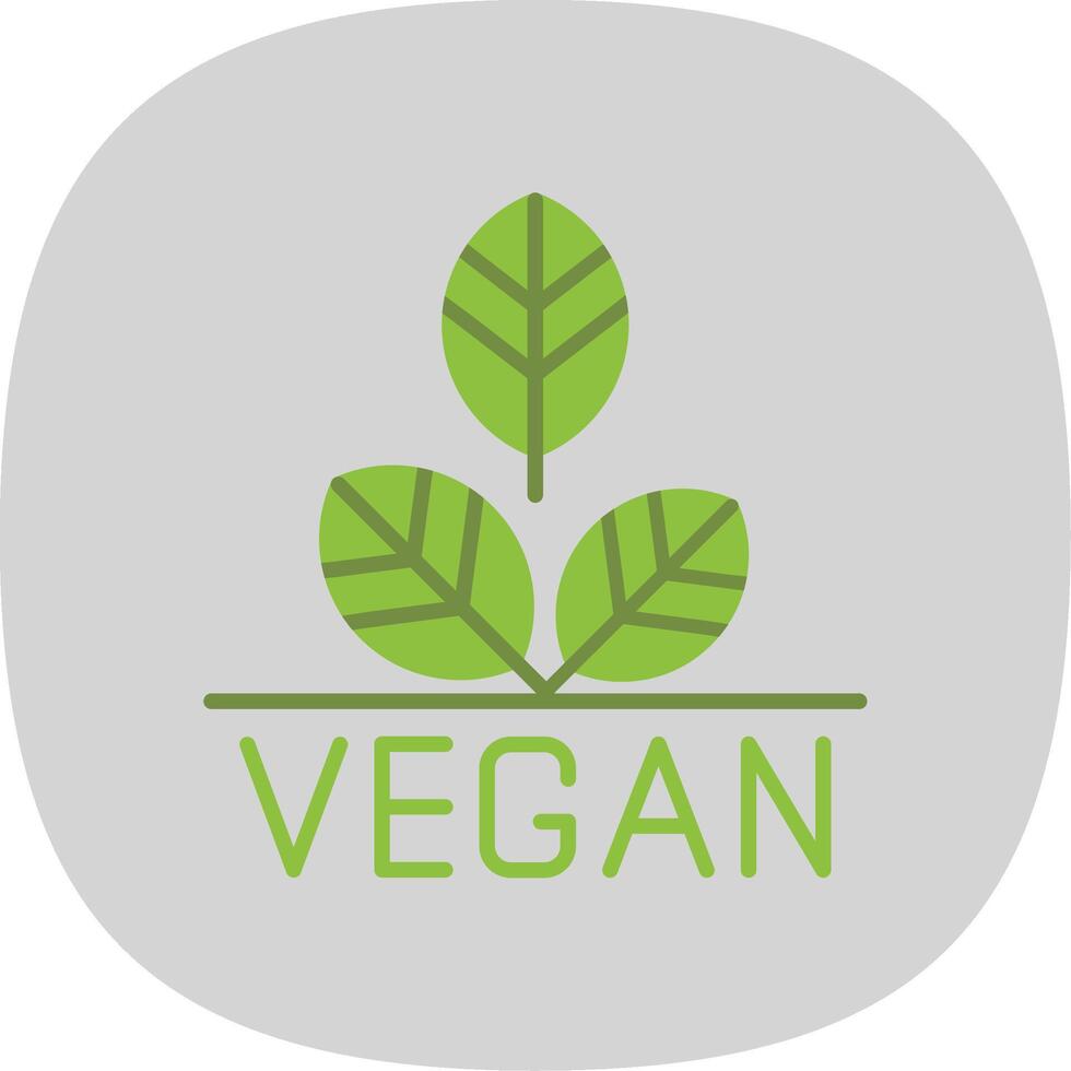 Vegan Flat Curve Icon Design vector