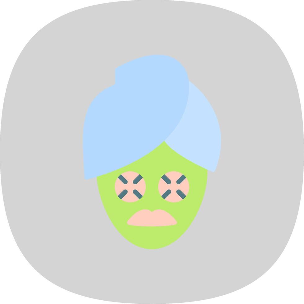 Face Mask Flat Curve Icon Design vector