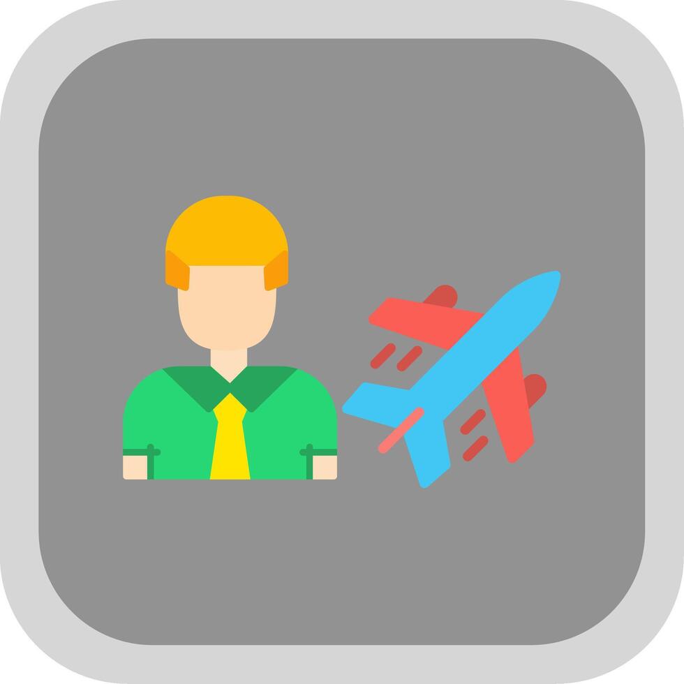 Air Engineer Flat round corner Icon Design vector