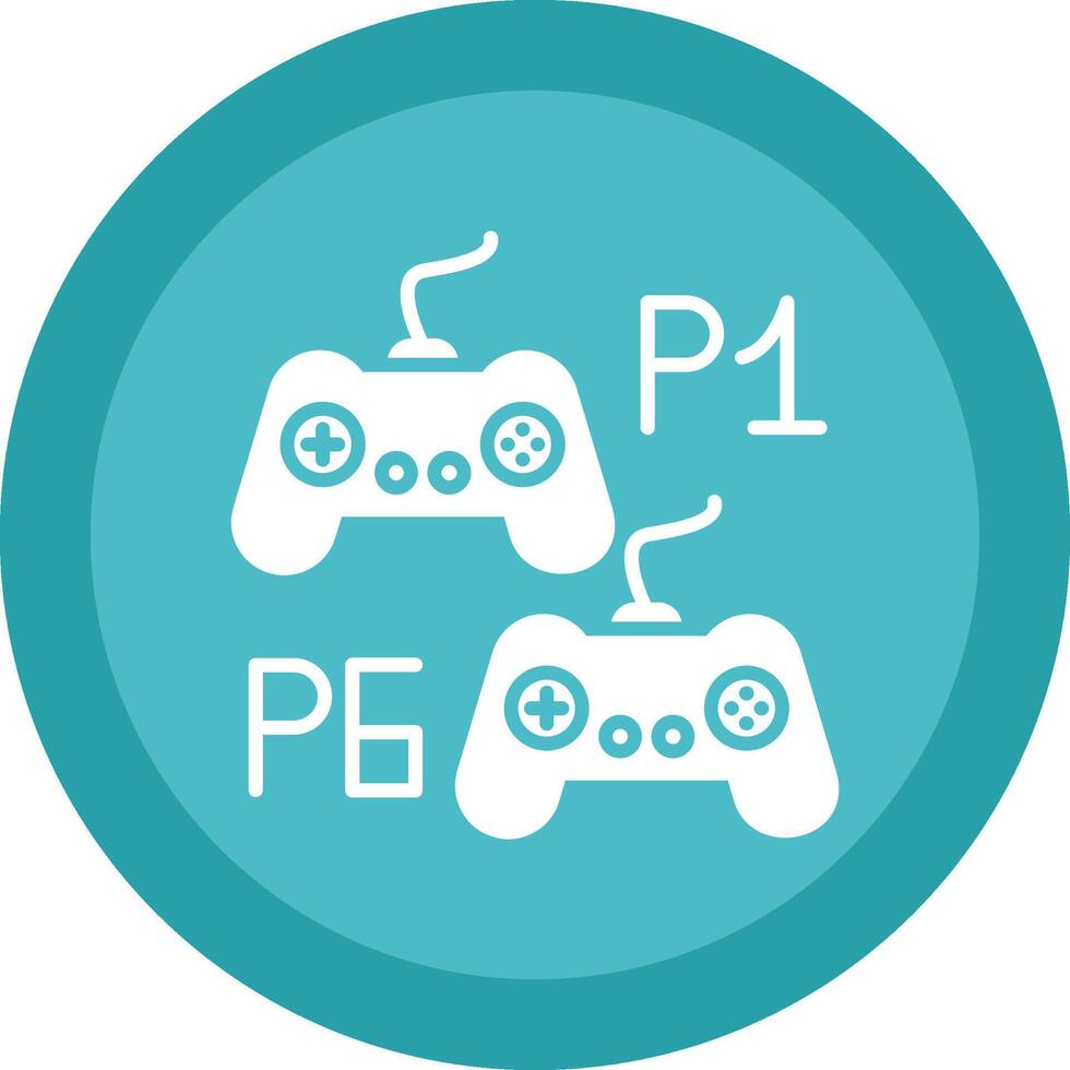 Player Versus Player Glyph Due Circle Icon Design vector