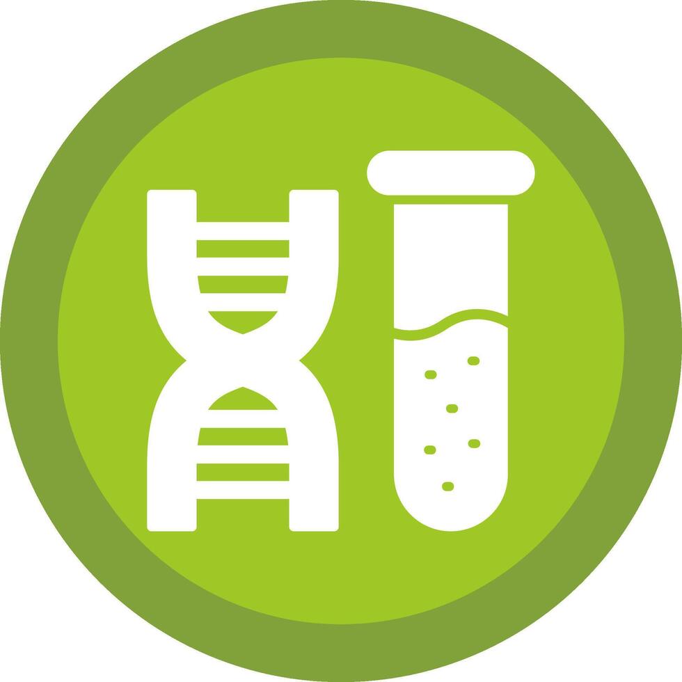 Dna Glyph Due Circle Icon Design vector