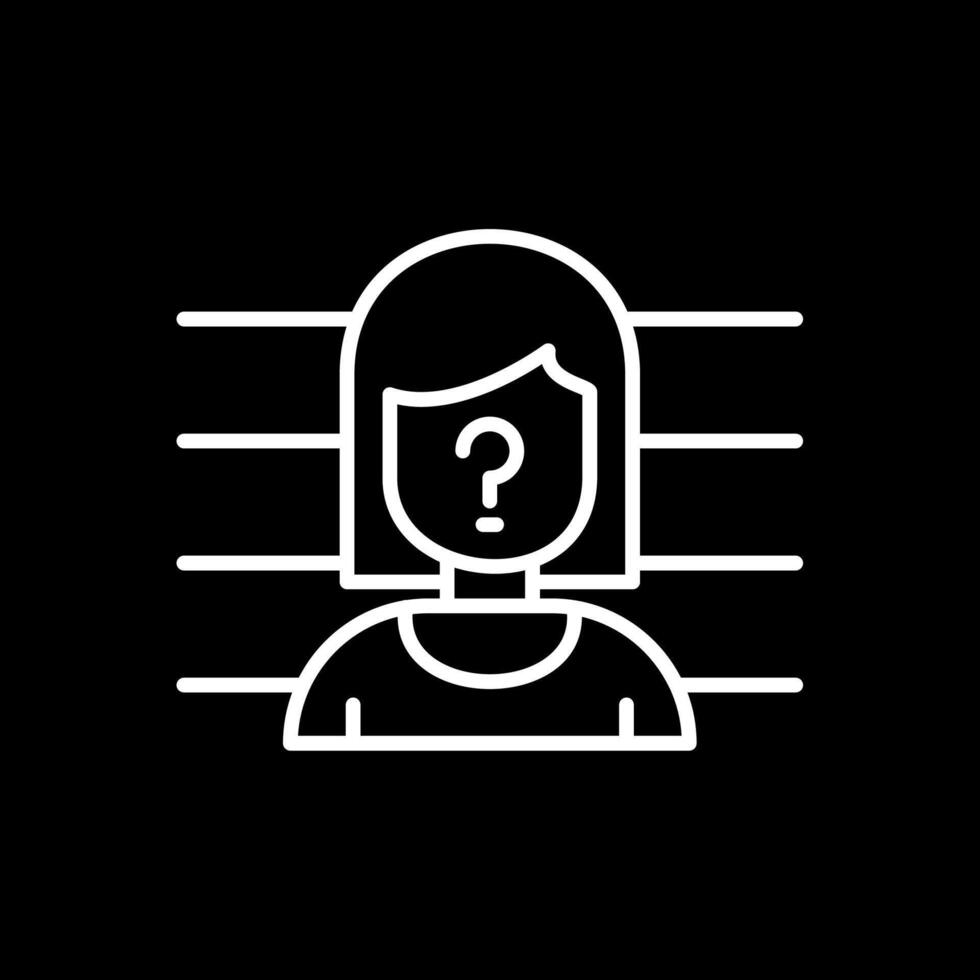 Suspect Line Inverted Icon Design vector