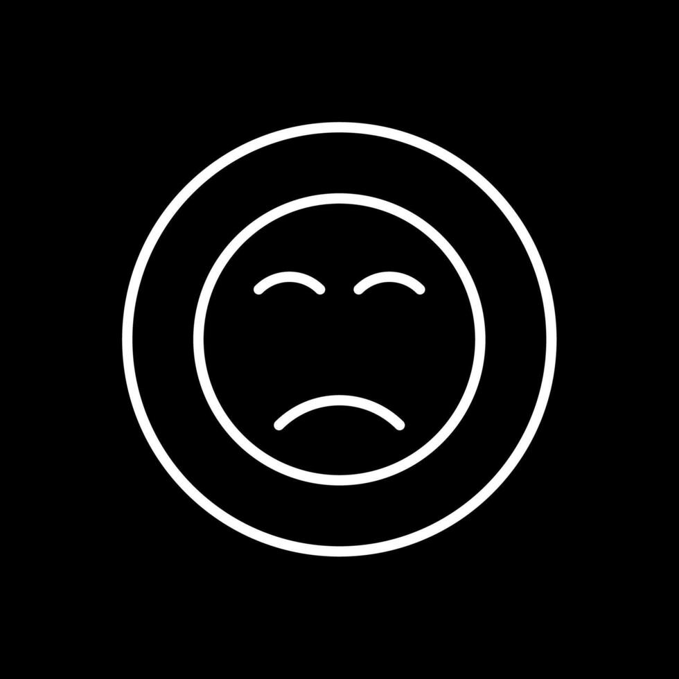 Sad Face Line Inverted Icon Design vector