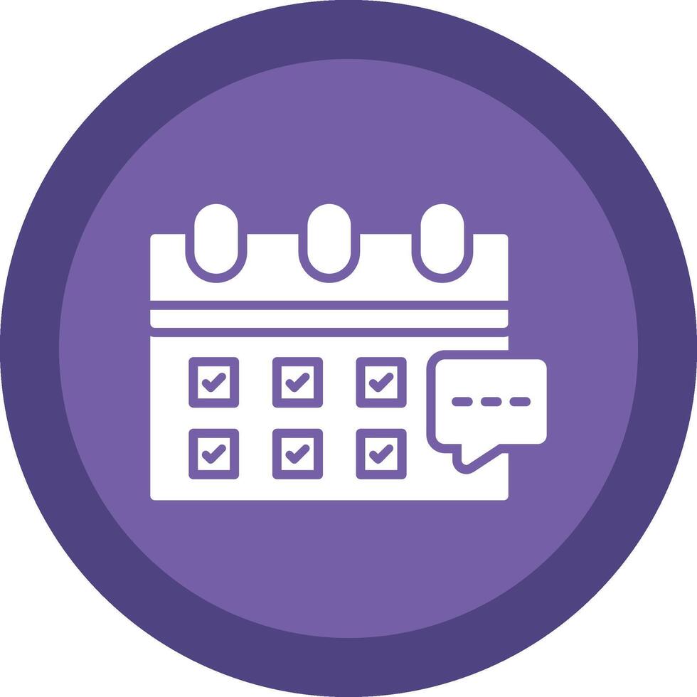 Calendar Glyph Due Circle Icon Design vector