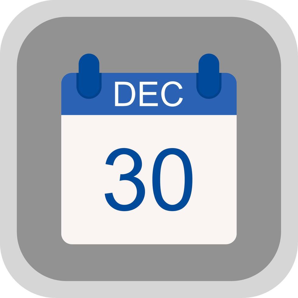 December Flat round corner Icon Design vector
