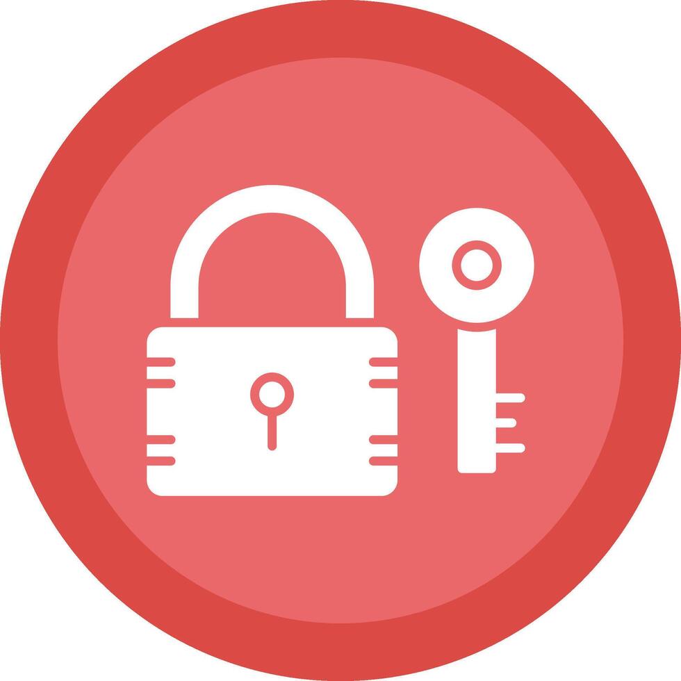 Lock Glyph Due Circle Icon Design vector