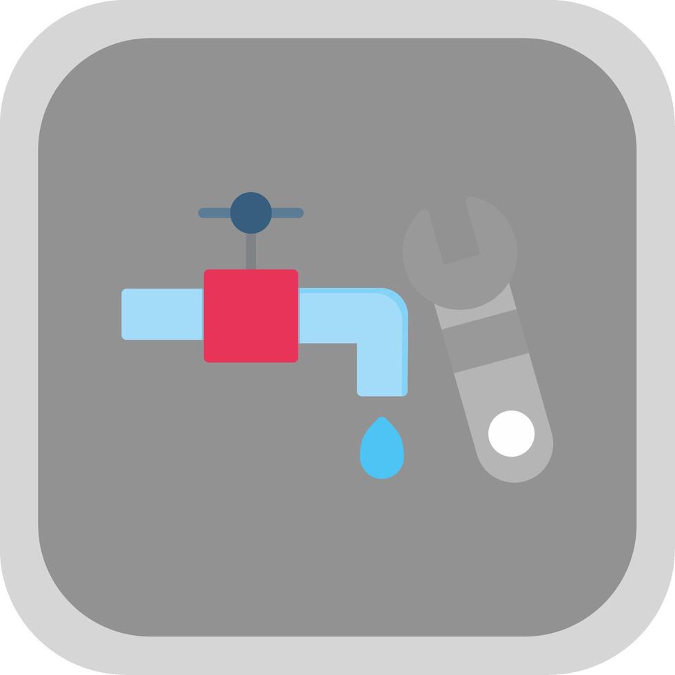 Plumbing Flat round corner Icon Design vector