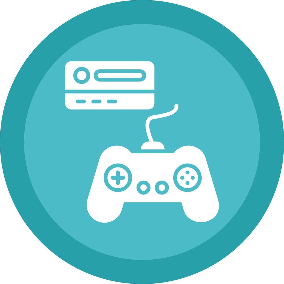 Gaming Console Glyph Due Circle Icon Design vector