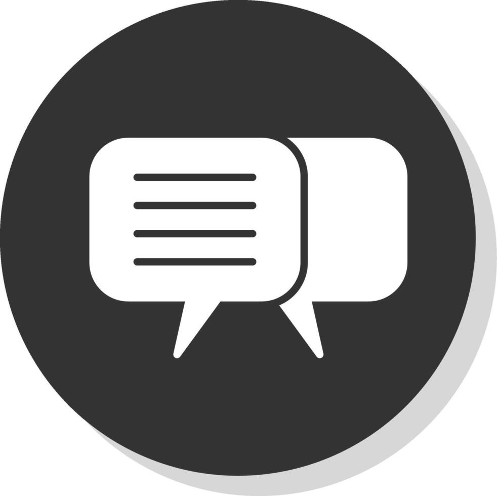 Dialog Glyph Shadow Circle Icon Design vector