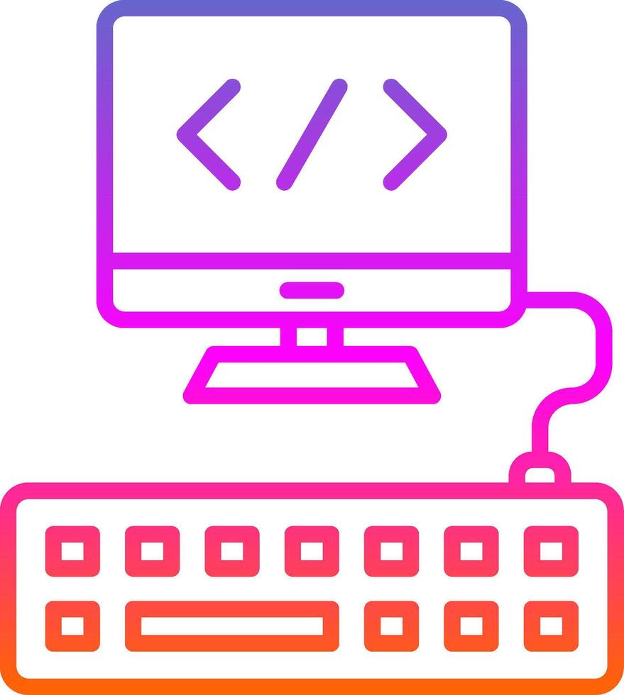 Web Programming Line Gradient Icon Design vector
