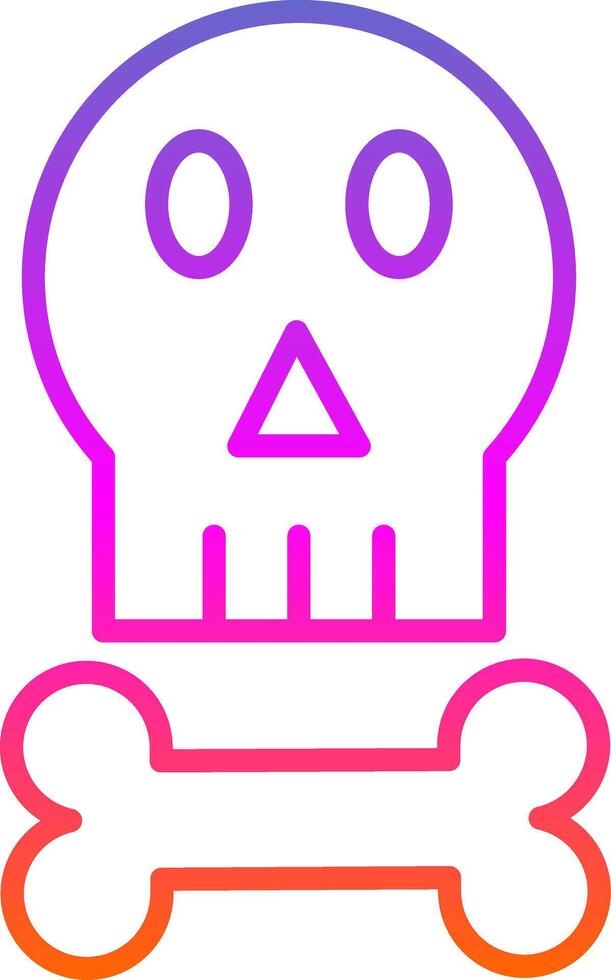Skull Line Gradient Icon Design vector