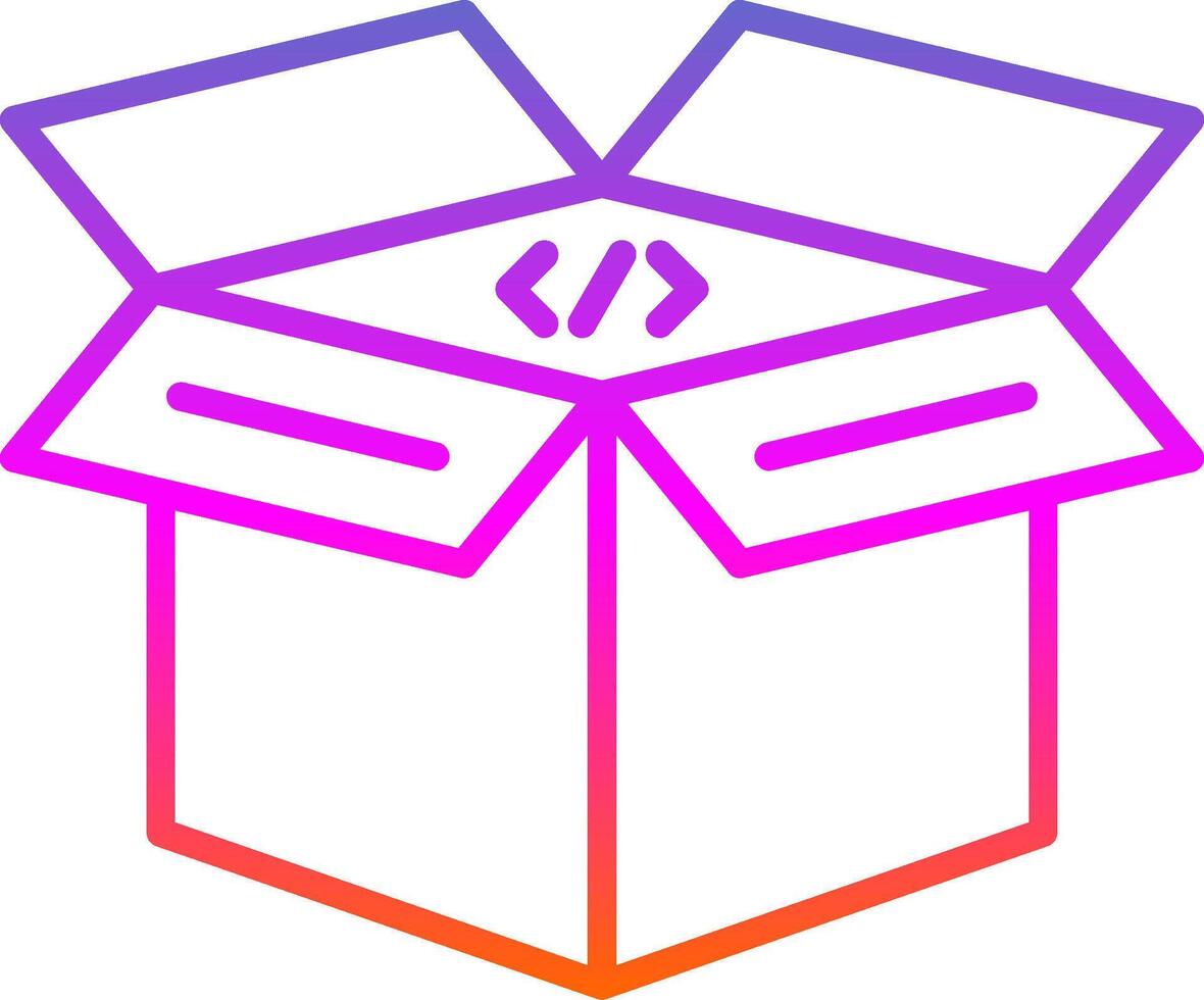 Open Box Line Gradient Icon Design vector