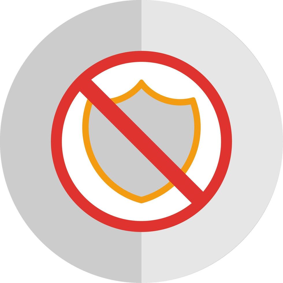 No Security Flat Scale Icon Design vector