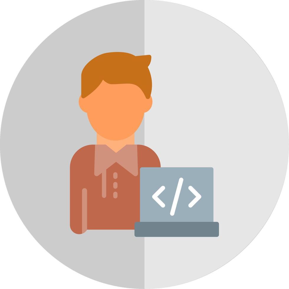 Programmer Flat Scale Icon Design vector