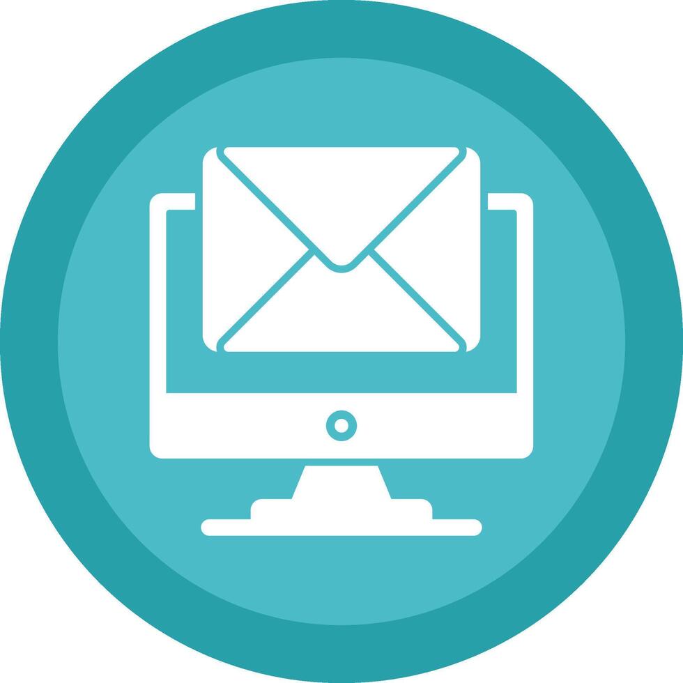 Mail Glyph Due Circle Icon Design vector