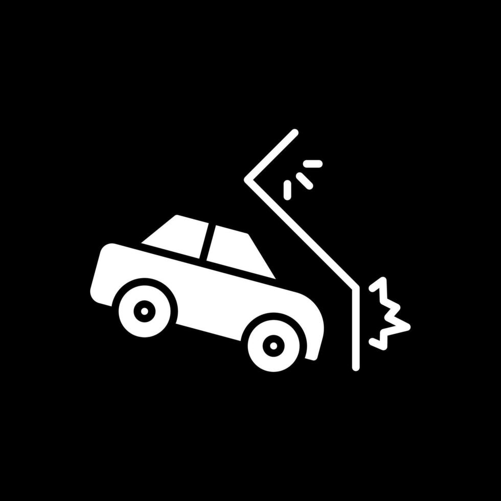 Car Crash Glyph Inverted Icon Design vector