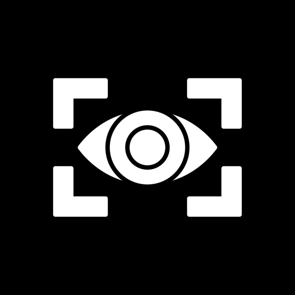 Vision Glyph Inverted Icon Design vector