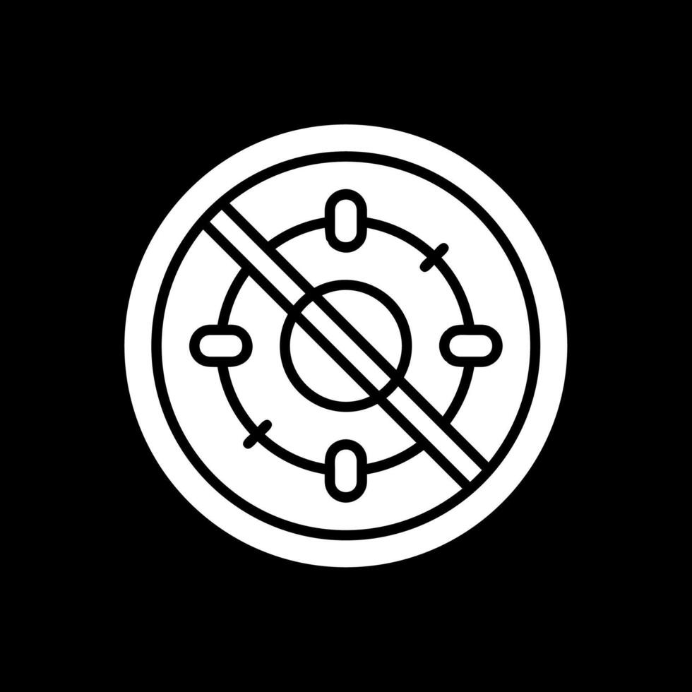 Prohibited Sign Glyph Inverted Icon Design vector