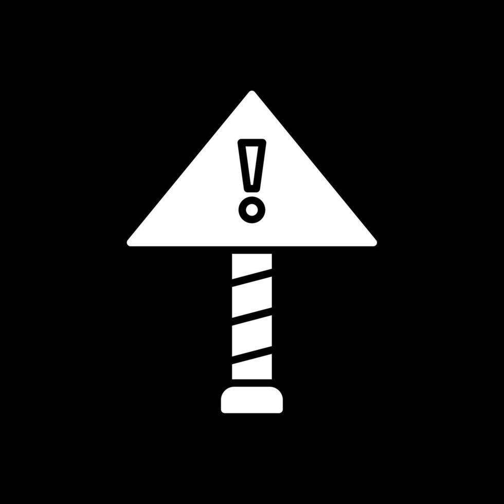 Caution Glyph Inverted Icon Design vector