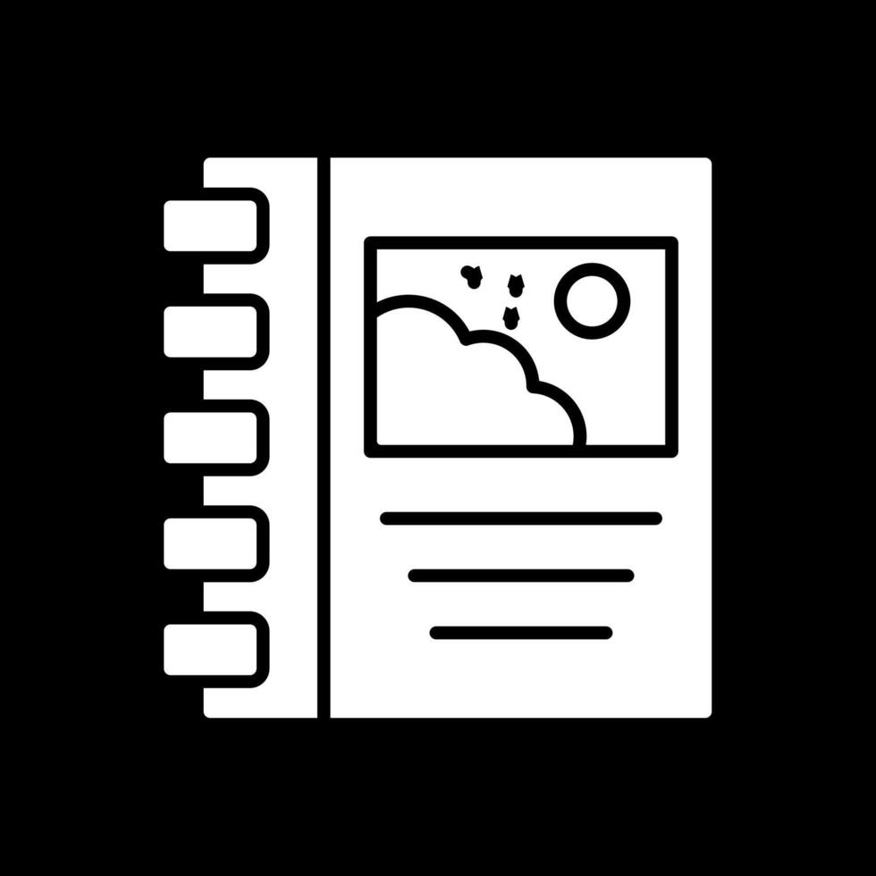 Photo Album Glyph Inverted Icon Design vector