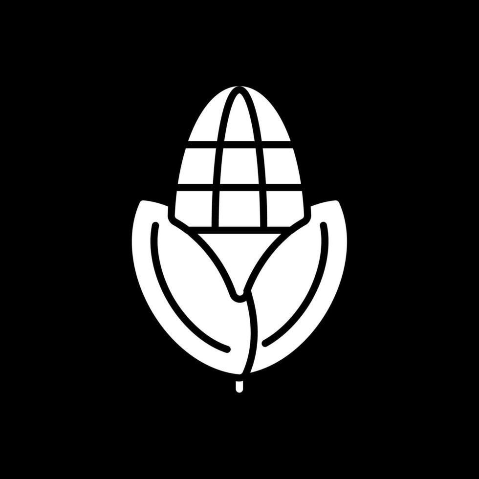 Corn Glyph Inverted Icon Design vector