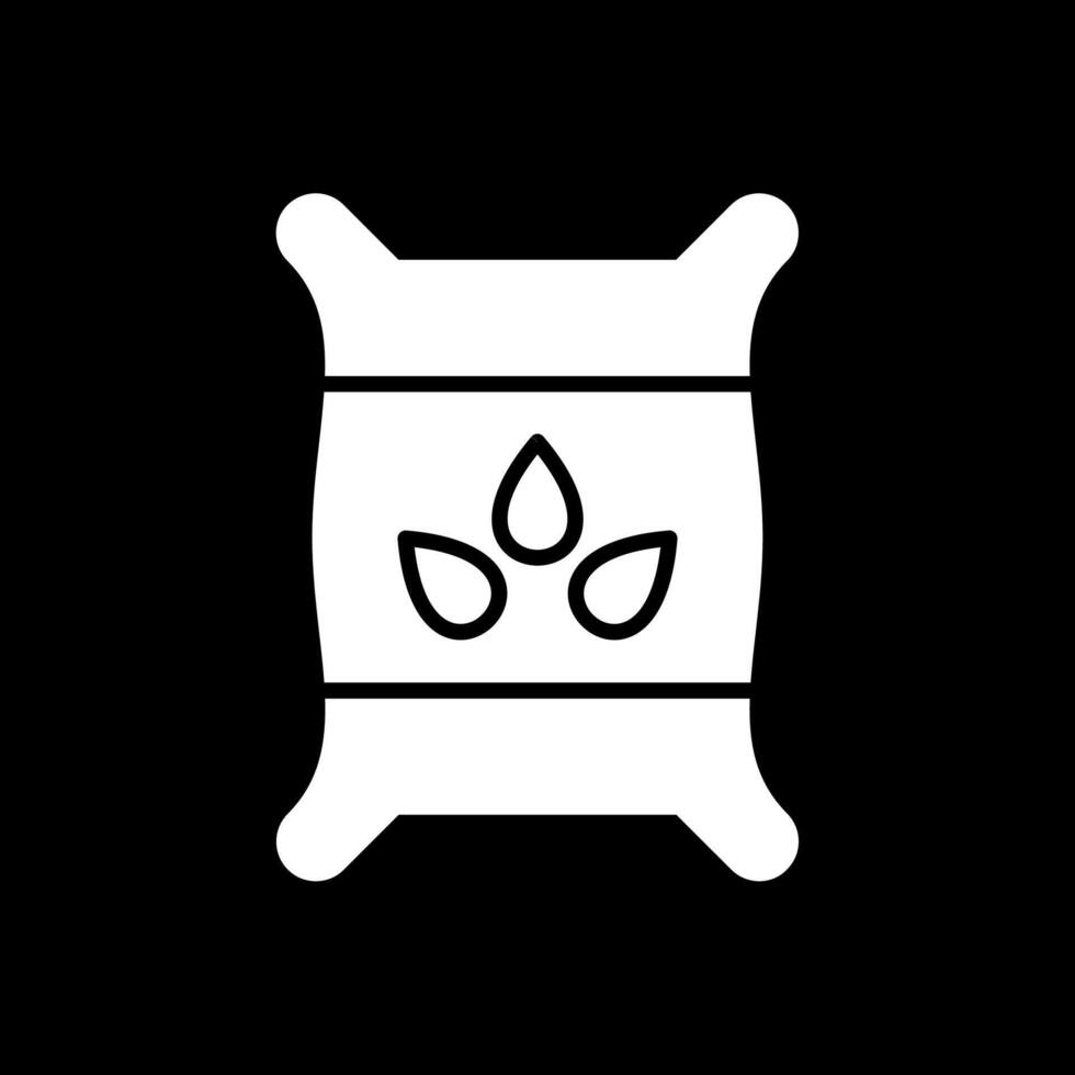 Seed Bag Glyph Inverted Icon Design vector
