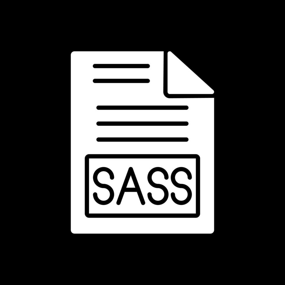 Sass Glyph Inverted Icon Design vector