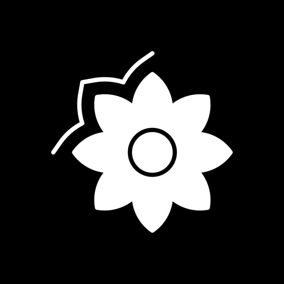 flor glifo invertido icono diseño vector