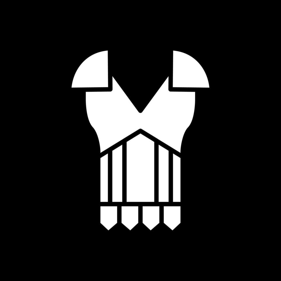 Armour Glyph Inverted Icon Design vector