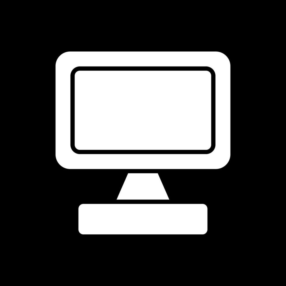 Monitor Screen Glyph Inverted Icon Design vector