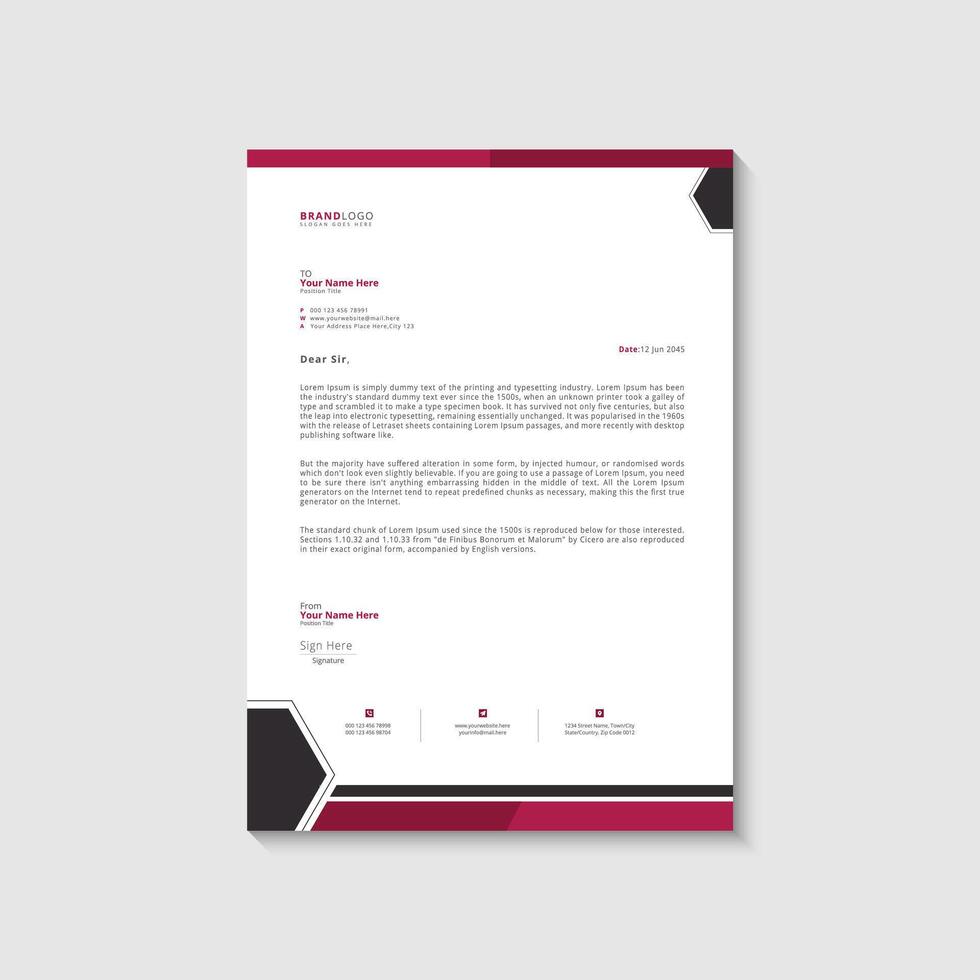 Business letterhead design template vector