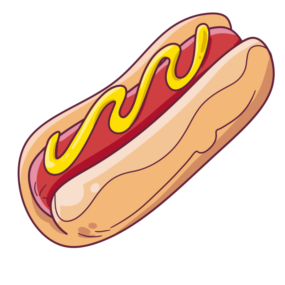 cartone animato veloce cibo pasto hot dog png