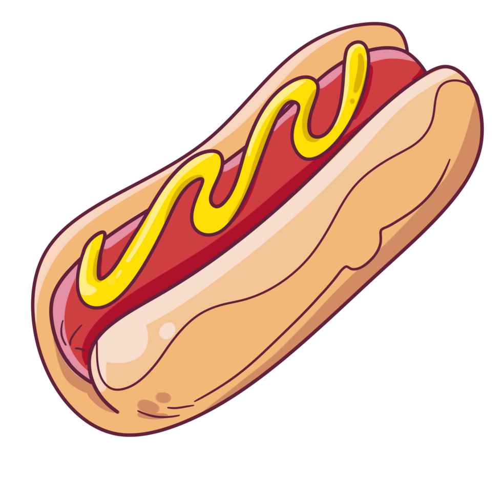Cartoon Fast Food Meal Hotdog png