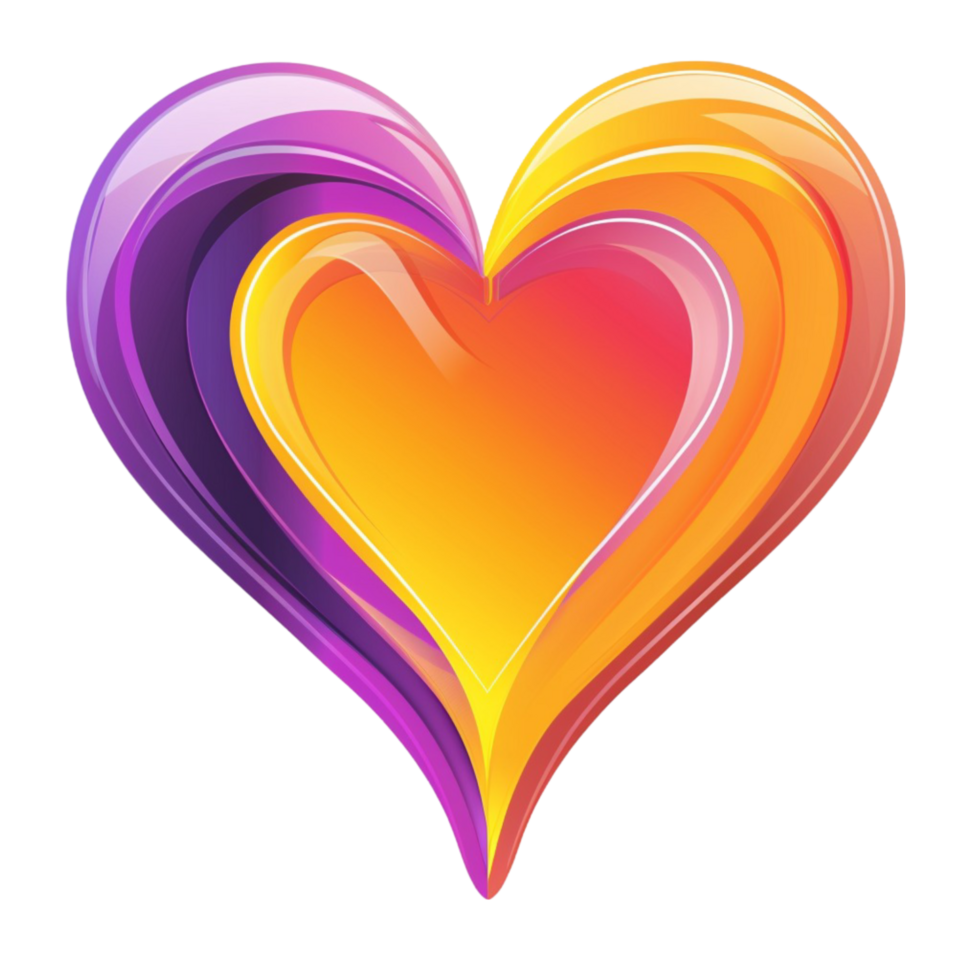 colorful beautiful heart at plain background png