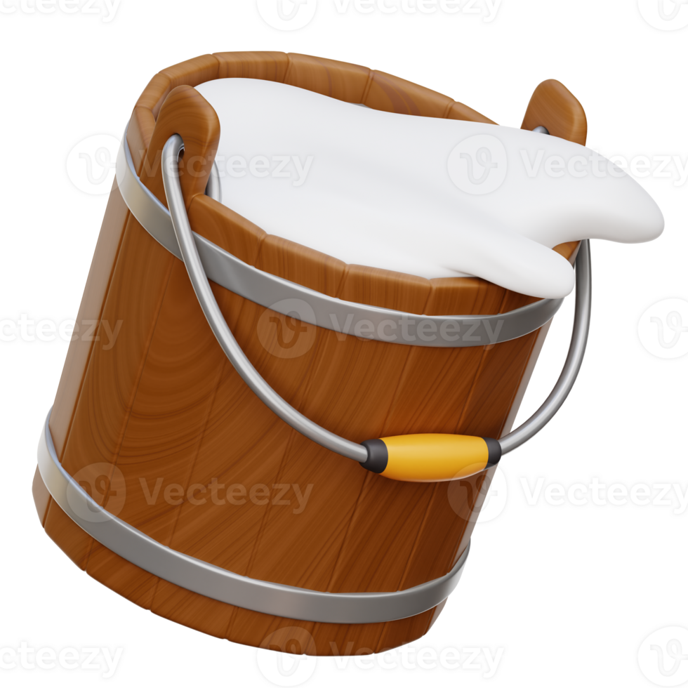 Milk Bucket 3d Illustration png