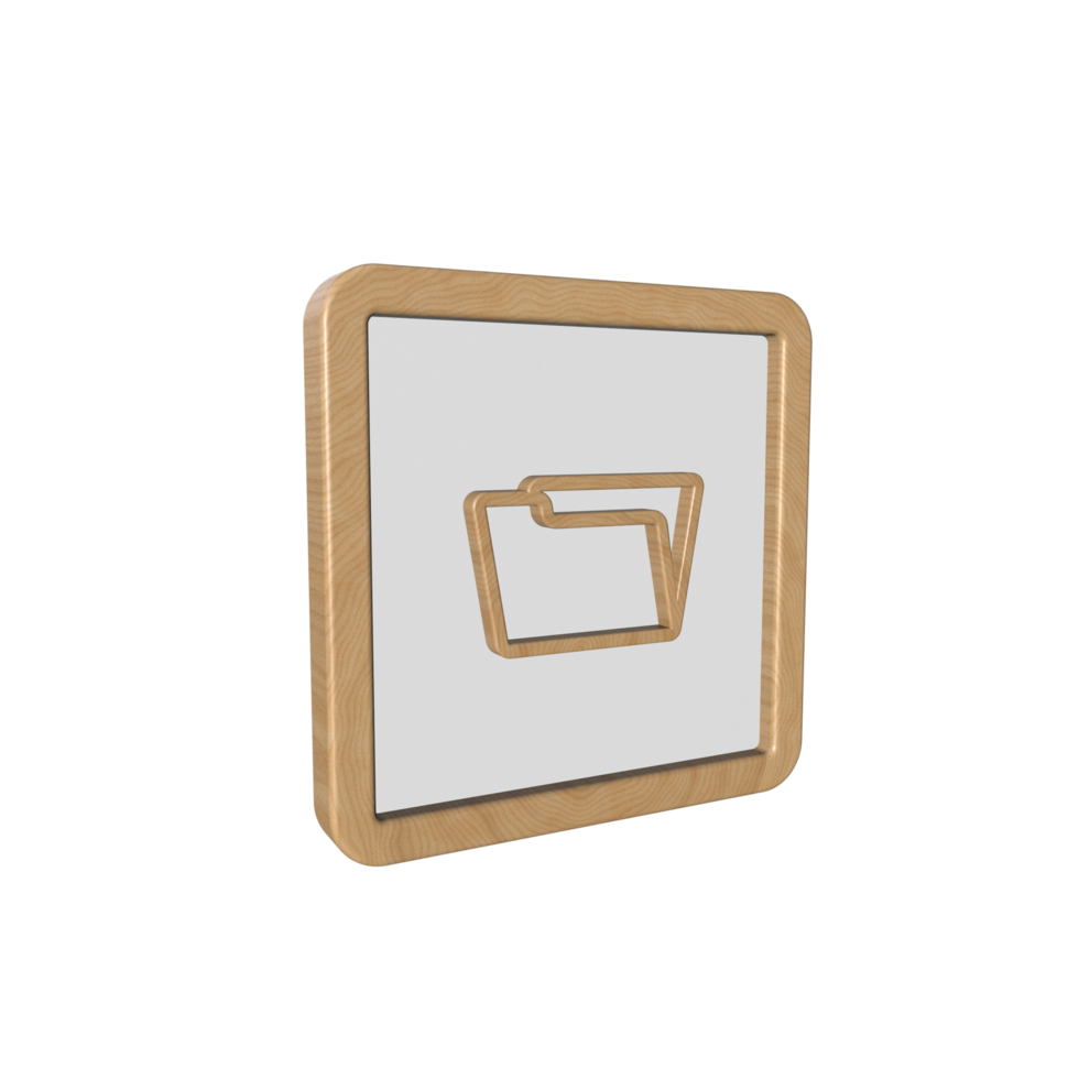 Business icon 3D render with wooden material png