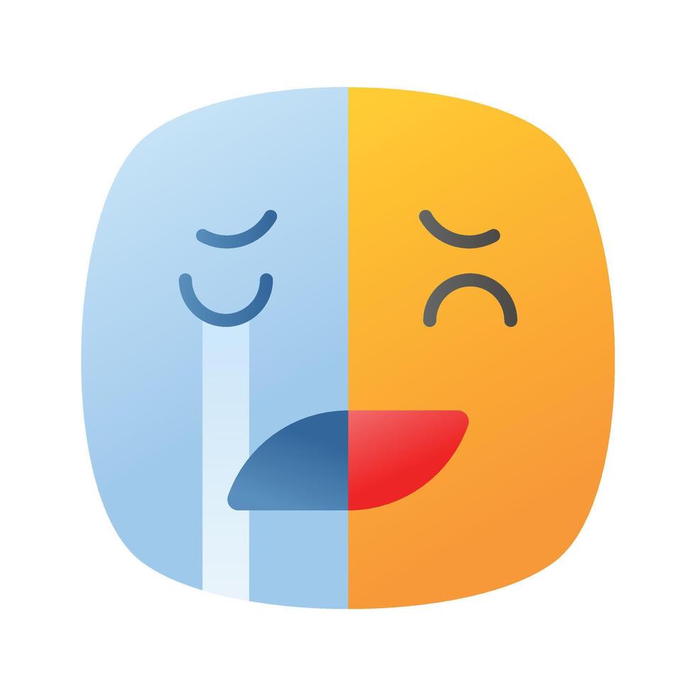 Happy sad feelings emoji icon, ready to use design vector