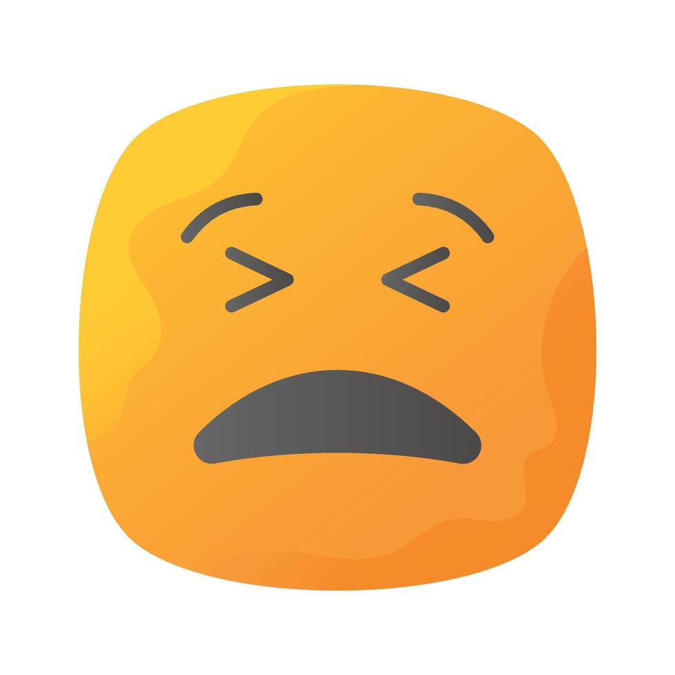 Painful expression, trendy icon of pain emoji, editable vector