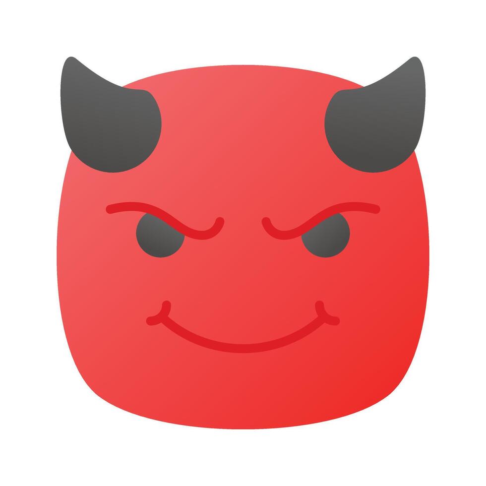 Scary devil with horns, customizable emoji icon in trendy style vector