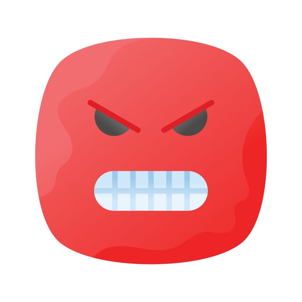 Hate emoji design in trendy style, ready to use icon vector