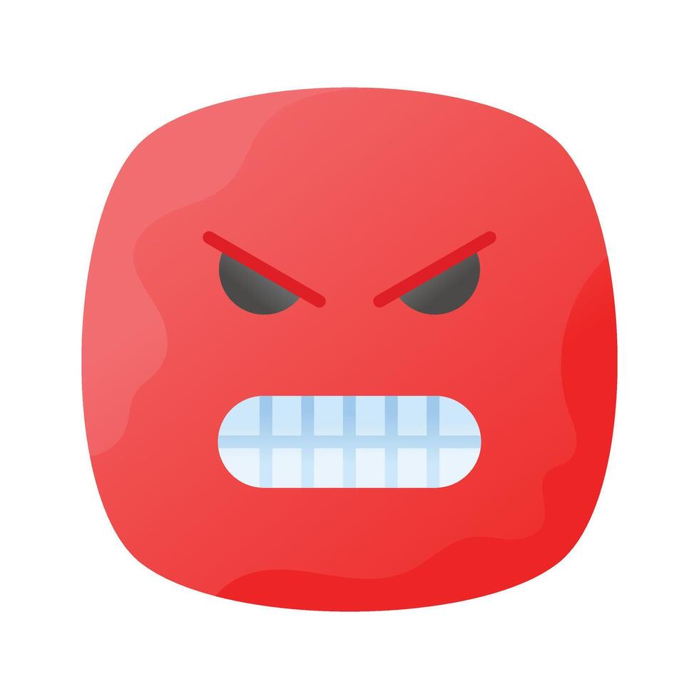 Hate emoji design in trendy style, ready to use icon vector