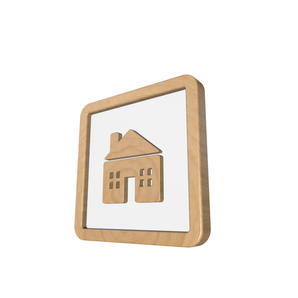 Business icon 3D render with wooden material png