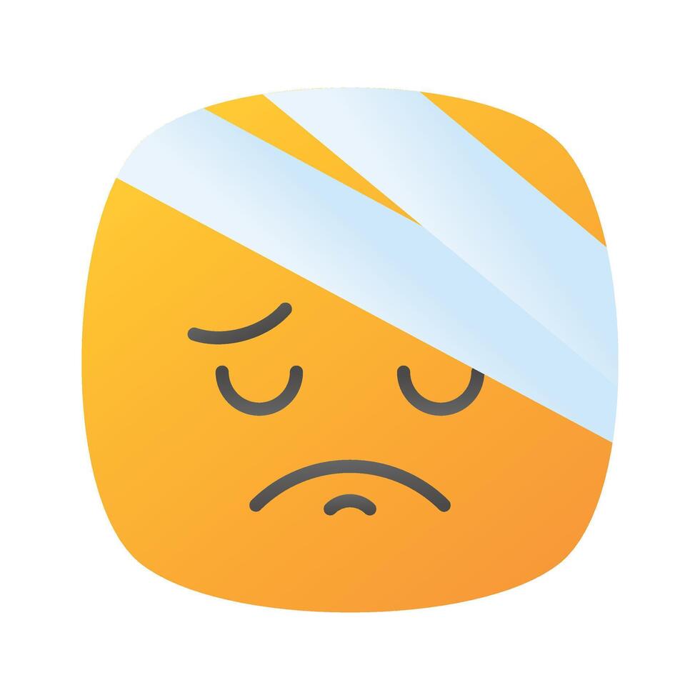 An amazing icon of pain emoji, injured, sad, expressions vector