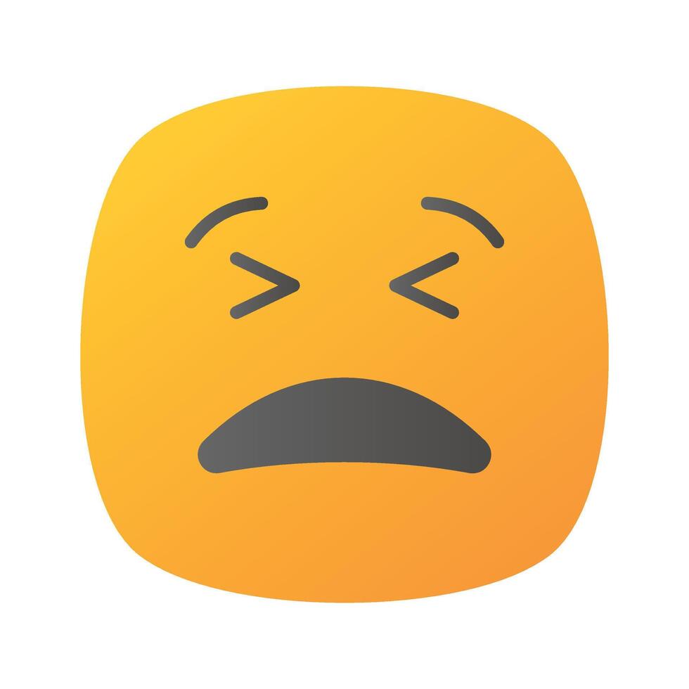 Painful expression, trendy icon of pain emoji, editable vector