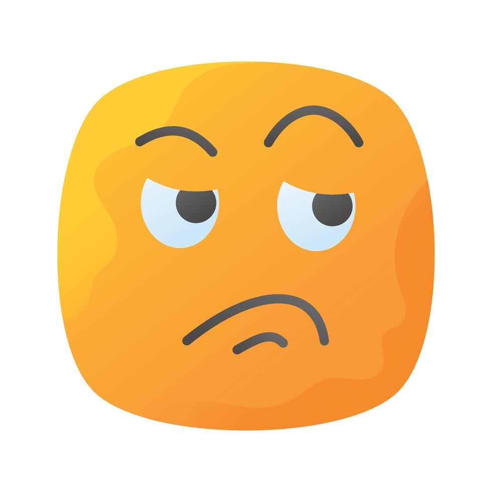 Pixel perfect icon of jealous emoji, isolated on white background vector