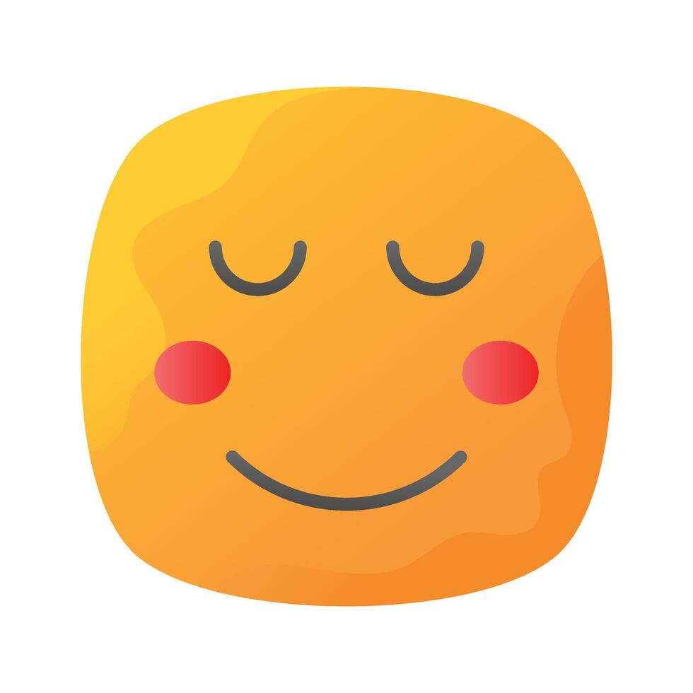 Calm face emoji icon, proud, cool expressions design vector