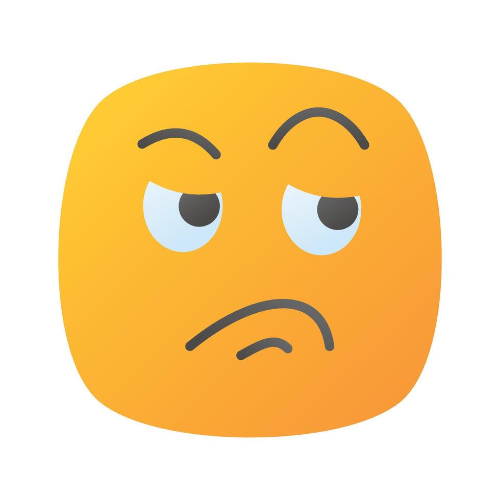 Pixel perfect icon of jealous emoji, isolated on white background vector