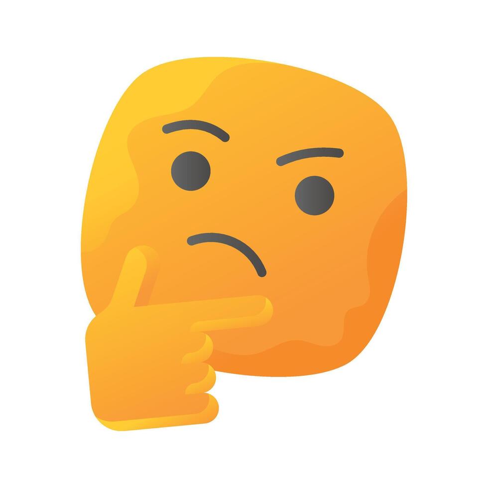 Well designed thinking emoji icon design, ready to use premium vector