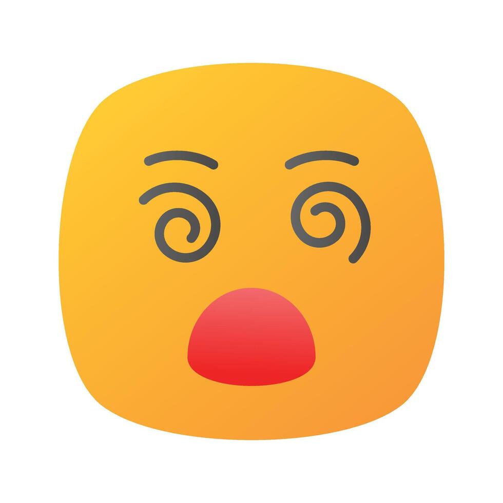 Dizzy emoji icon, dizziness expression design vector